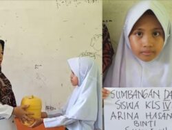 Kisah Arina Bocil, Anak Tukang Sapu di Lampung yang Rela Menyumbangkan Isi Celengannya untuk Palestina