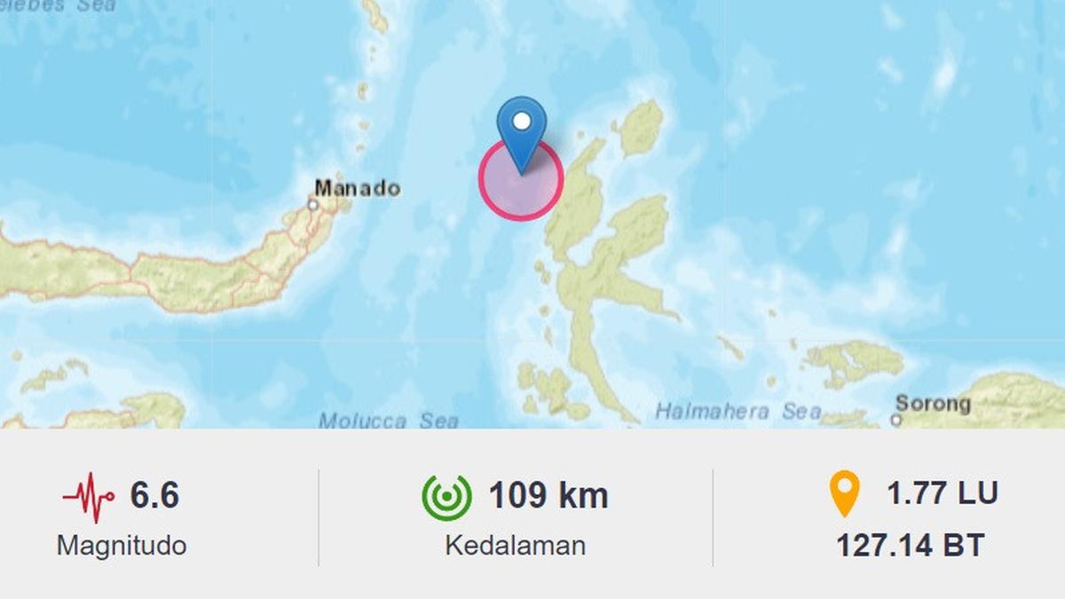 Gempa Magnitudo 6,6 Mengguncang Halmahera Barat Malut, Getarannya Terasa Hingga ke Manado