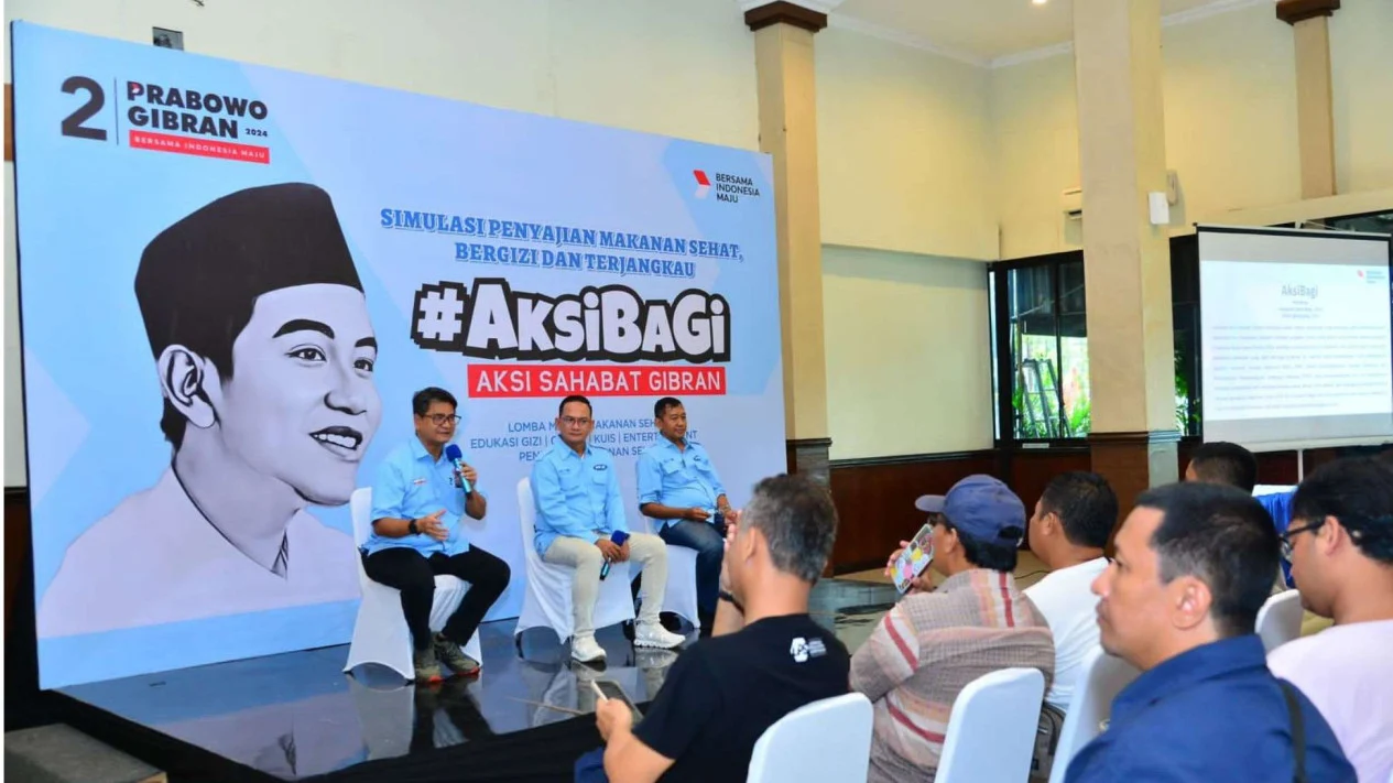 Relawan Bersama Gibran Melakukan Latihan Program Makan Siang Gratis di Semarang