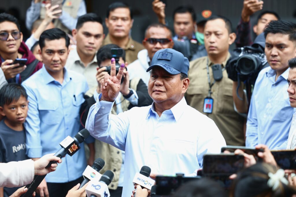 Prabowo Subianto Memilih di TPS: Memilih Sesuai Hati Nurani, Menjaga TPS agar Tertib, Damai, dan Sejuk