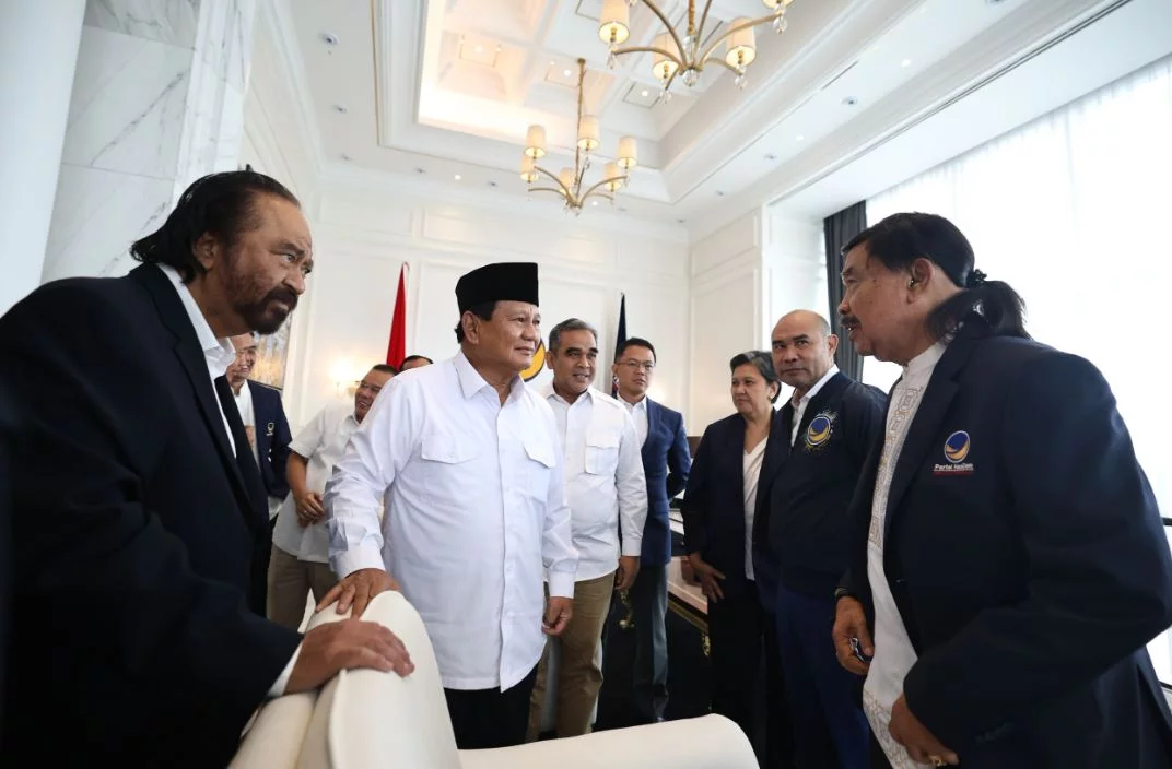 Prabowo Subianto Bersilaturahmi dengan Surya Paloh di Gedung NasDem: Saya Hadir untuk Menghormati