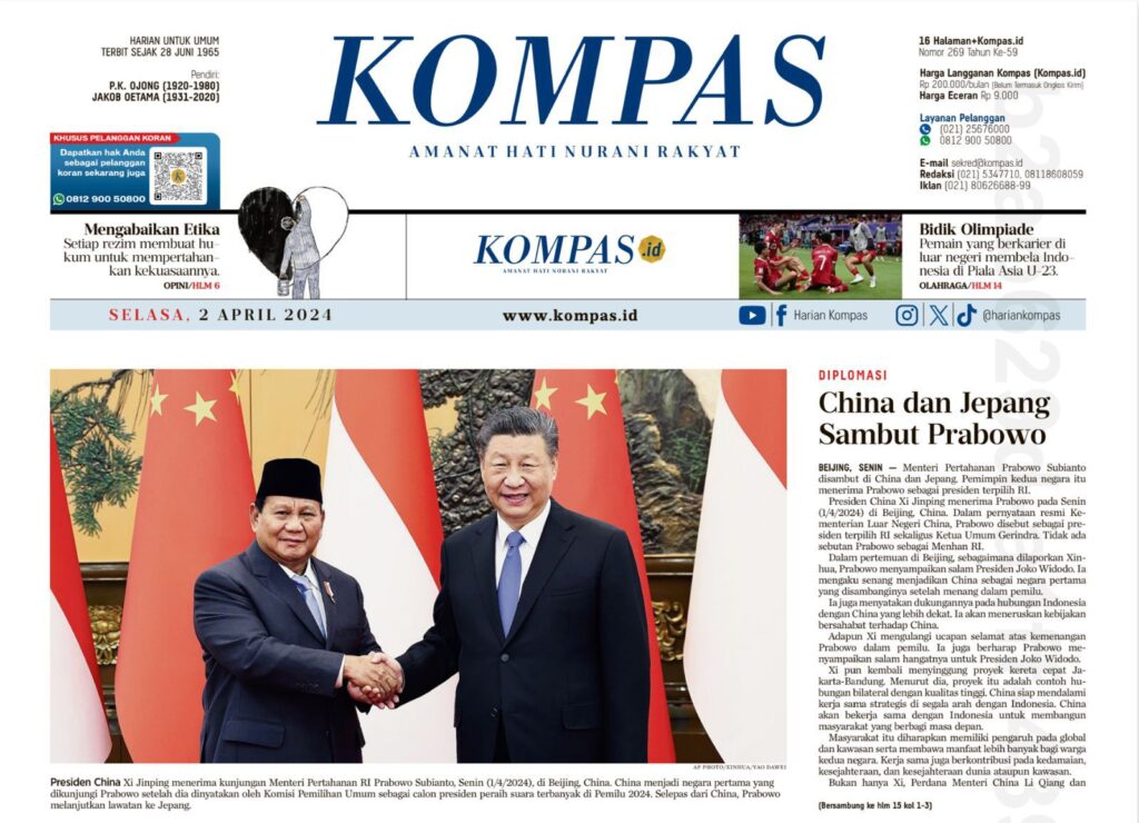 China dan Jepang Mengucapkan Selamat kepada Prabowo Subianto sebagai Presiden Terpilih