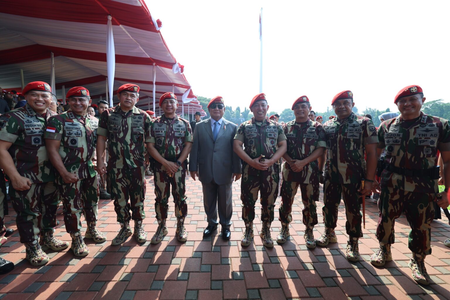 Prabowo Subianto Welcomed with Thunderous Applause at Kopassus 72nd Anniversary Event