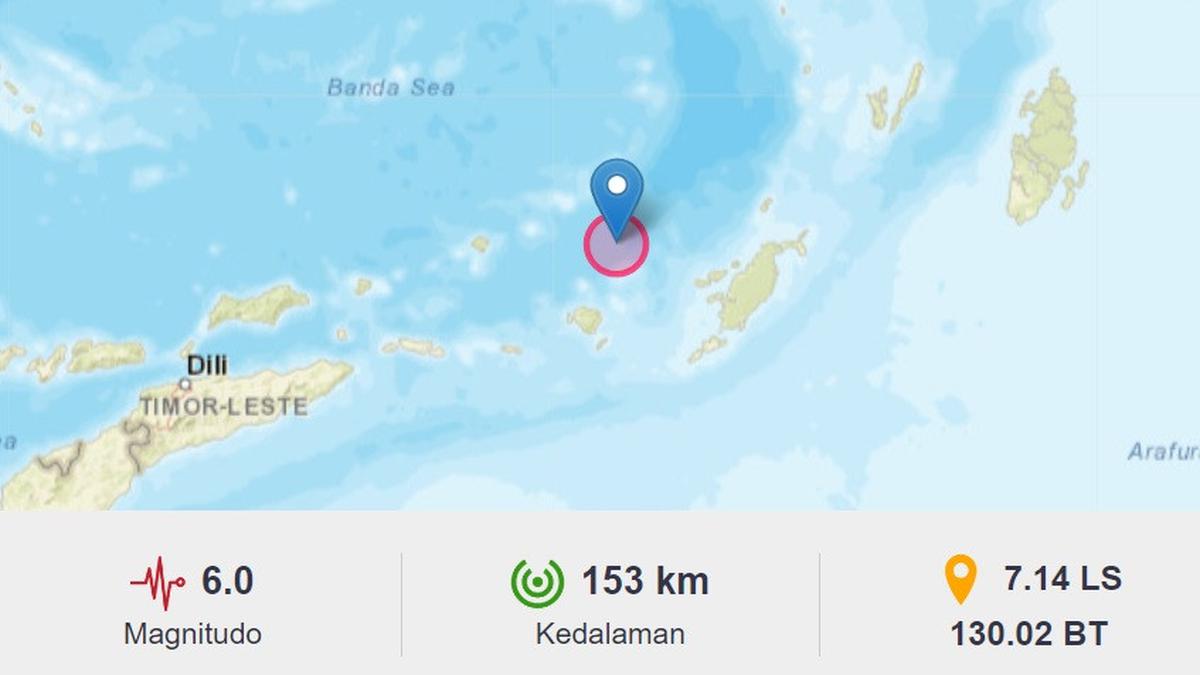 Gempa Berkekuatan 6,0 Magnitudo Menggetarkan Tanimbar Maluku, Tidak Ada Ancaman Tsunami