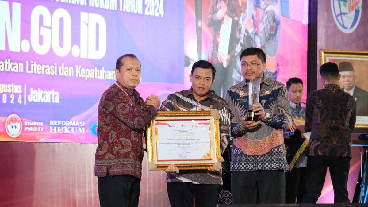 Kemenkumham Babel Memenangkan Penghargaan JDIHN Award 2024 dalam Mendorong Keterbukaan Informasi Publik